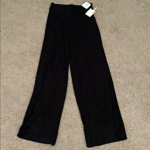 Black long knit pants- wide leg